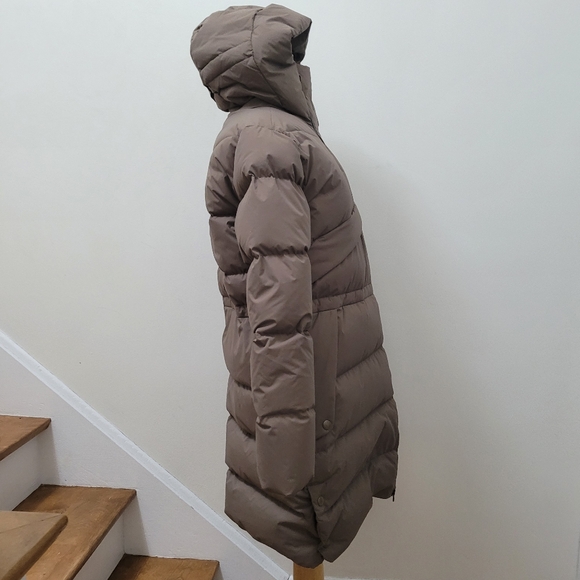 NWT INDYEVA Down Puffer Jacket Coat with Hood Light Brown Small - Picture 4 of 14